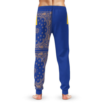 Gearhumans 3D Royal Blue Bandana Snoop Custom Sweatpants