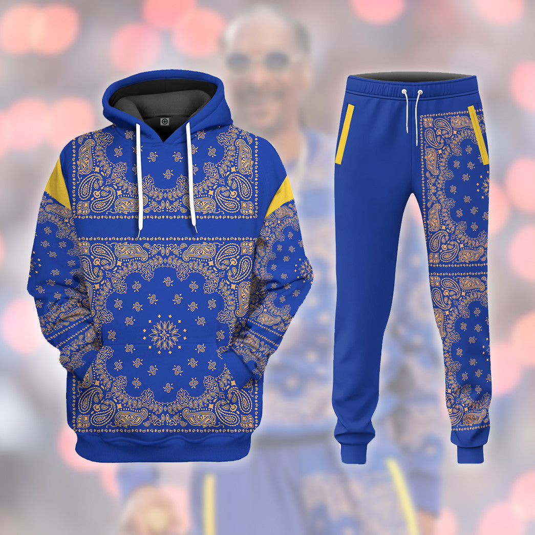 Royal Blue Bandana Snoop All Over Print T-Shirt Hoodie Fan Gifts