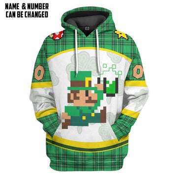 Gearhumans 3D St Patricks Day Mario Sports Special Ver Custom Name Custom Number Tshirt Hoodie Apparel