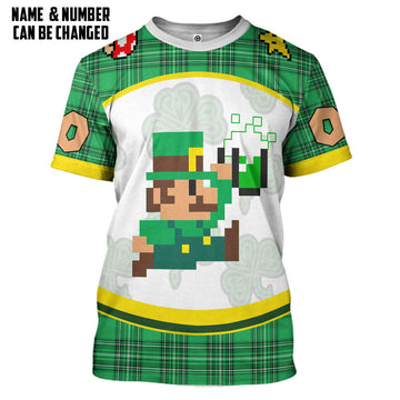 Gearhumans 3D St Patricks Day Mario Sports Special Ver Custom Name Custom Number Tshirt Hoodie Apparel