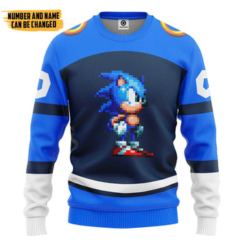 Gearhumans 3D STH Sonic Sport Custom Name Custom Number Hoodie Tshirt Apparel