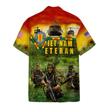 Gearhumans 3D Vietnam Veteran Custom Hawaiian Shirt