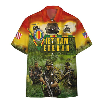 Gearhumans 3D Vietnam Veteran Custom Hawaiian Shirt