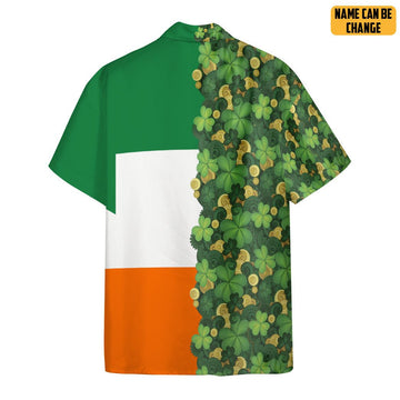 Gearhumans 3D Gold Coins Patrick's Day Irish Ireland Flag Custom Name Hawaiian Shirt