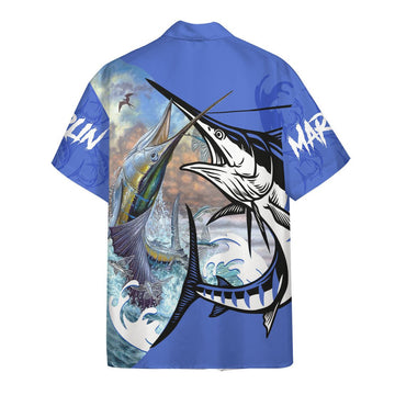 Gearhumans 3D Marlin Fish Custom Hawaiian Shirt