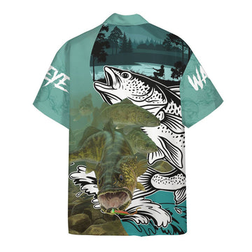 Gearhumans 3D Walleye Fishing Custom Hawaiian Shirt