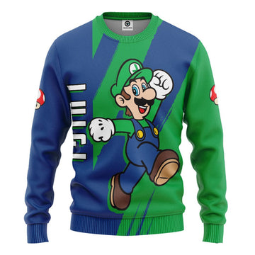 Gearhumans 3D Happy Luigi Custom Hoodie Tshirt Apparel