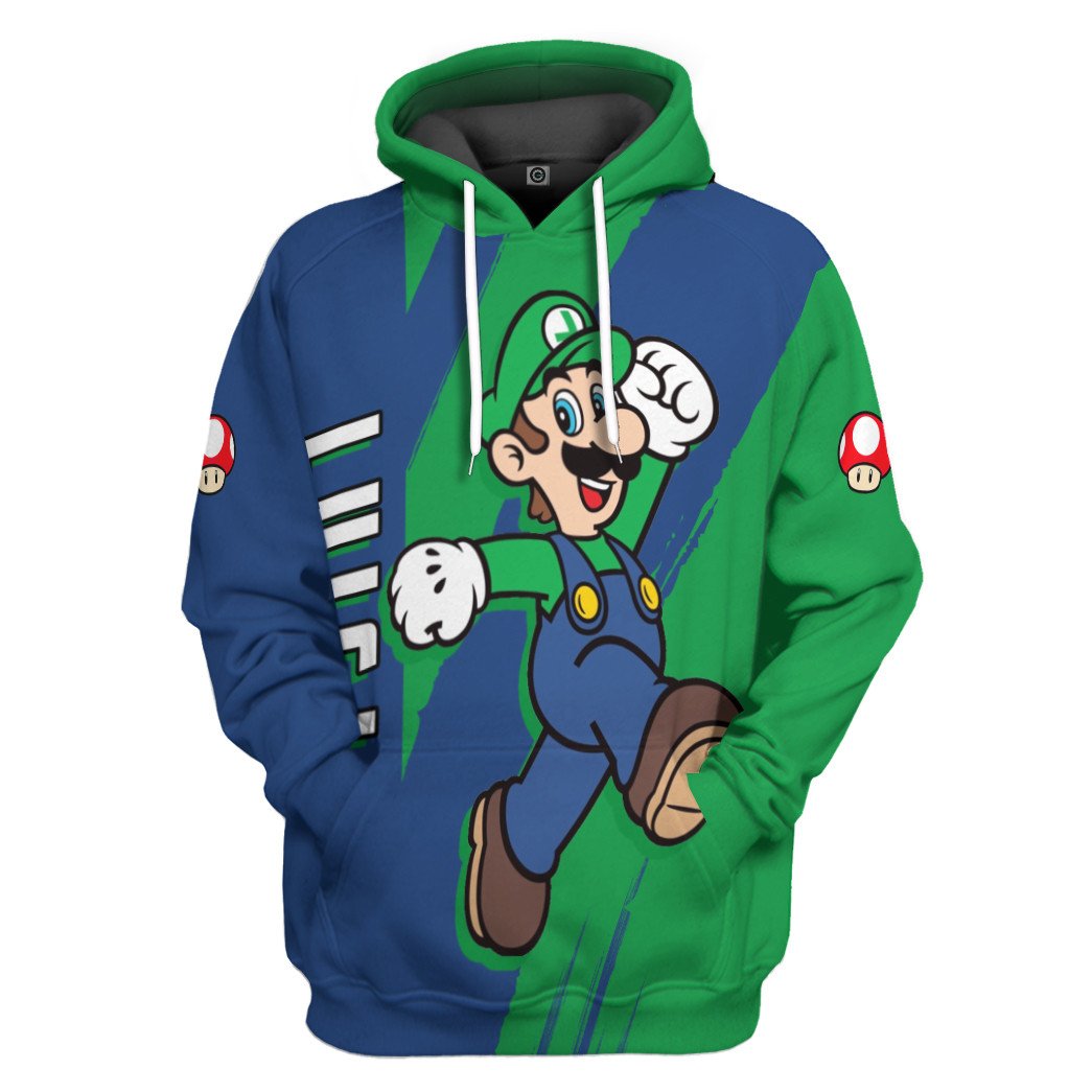 Gearhumans 3D Happy Luigi Custom Hoodie Tshirt Apparel