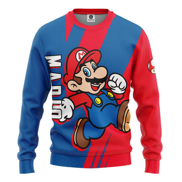 Gearhumans 3D Happy Mario Custom Hoodie Tshirt Apparel