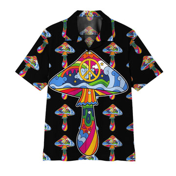 Gearhumans 3D Hippie Mushroom Hawaiian Shirt