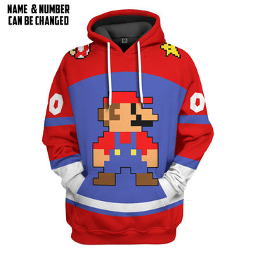 Gearhumans 3D Mario Sports Ver 2 Custom Name Custom Number Hoodie Tshirt Apparel