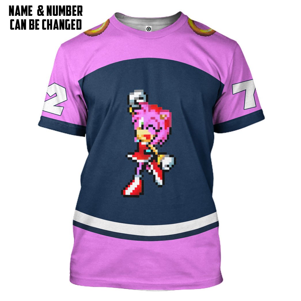 Gearhumans 3D STH Amy Rose Custom Name Custom Number Tshirt Hoodie App