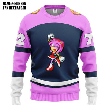 Gearhumans 3D STH Amy Rose Custom Name Custom Number Tshirt Hoodie Apparel