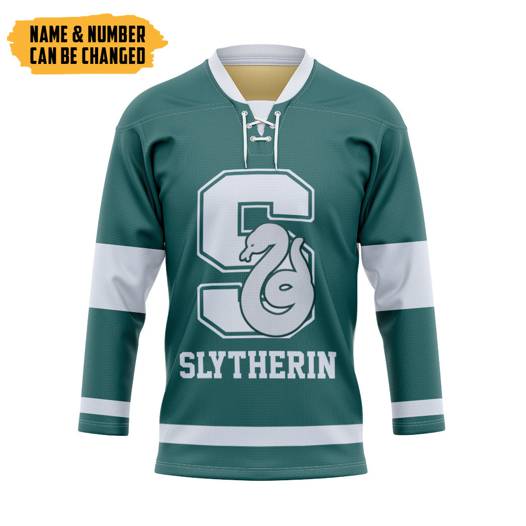Gearhumans 3D H.P Slytherin House Custom Name Custom Number Hockey Jersey