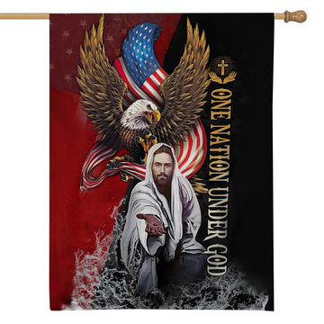 Gearhumans 3D Veteran Gift One Nation Under God Custom Flag