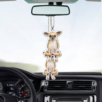 Gearhumans 3D Yoga Chihuahua Rooster Pose Variation Custom Car Hanging