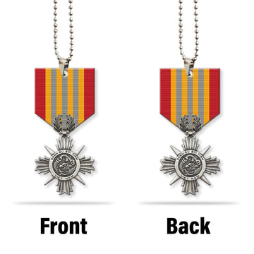 Gearhumans 3D Vietnam Veteran Armed Forces Honor Medal 1st and 2nd Class Device Custom Car Hanging