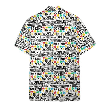 Gearhumans 3D Be Kind Autism Multicolor Puzzle Custom Hawaiian Shirt