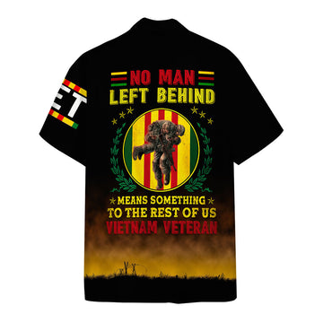 Gearhumans 3D Vietnam Veteran No Man Left Behind Custom Hawaii Shirt