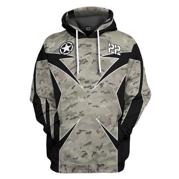 Gearhumans 3D Veteran Army Custom Name Custom Number Hoodie Tshirt Apparel