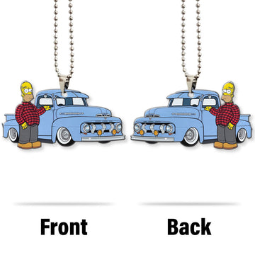 Gearhumans 3D Homer Simpson Hot Rod Car Custom Car Hanging