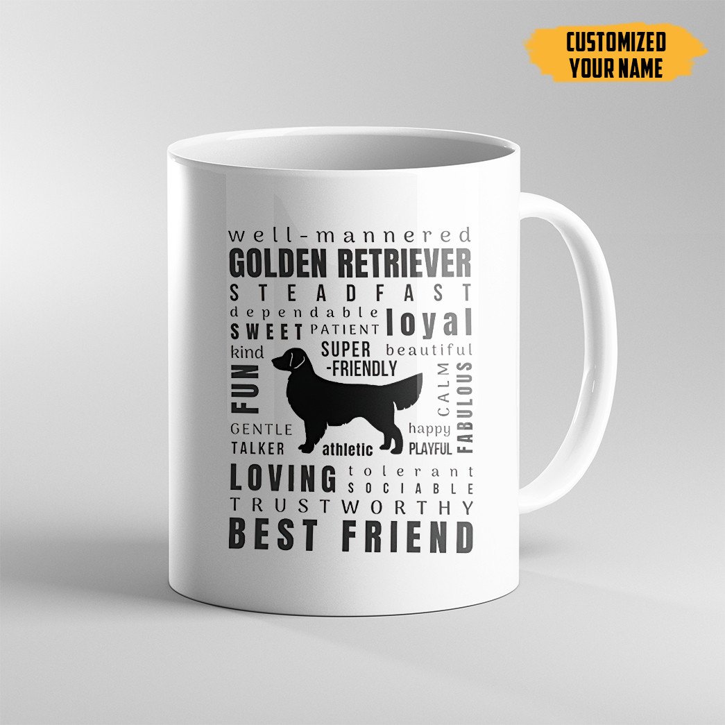 Gearhumans 3D Gift For Golden Retriever Dog Mom Custom Name Mug