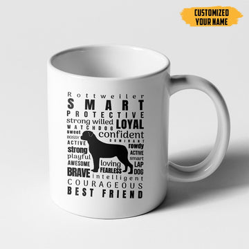 Gearhumans 3D Gift For Rottweiler Dog Mom Custom Name Mug