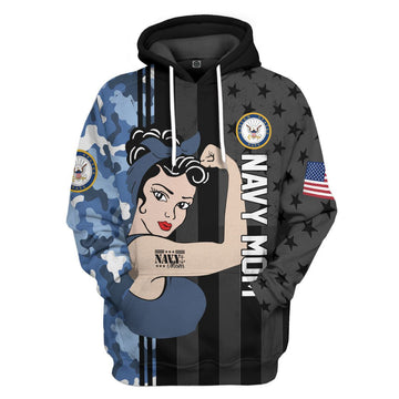 Gearhumans 3D US Navy Mom Custom Tshirt Hoodie Apparel