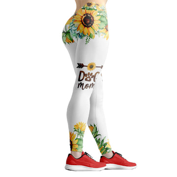 Gearhumans 3D Sunflower Special Yorksie Dog Mom Custom Legging