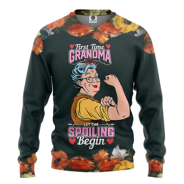Gearhumans 3D First Time Grandma Custom Tshirt Hoodie Apparel
