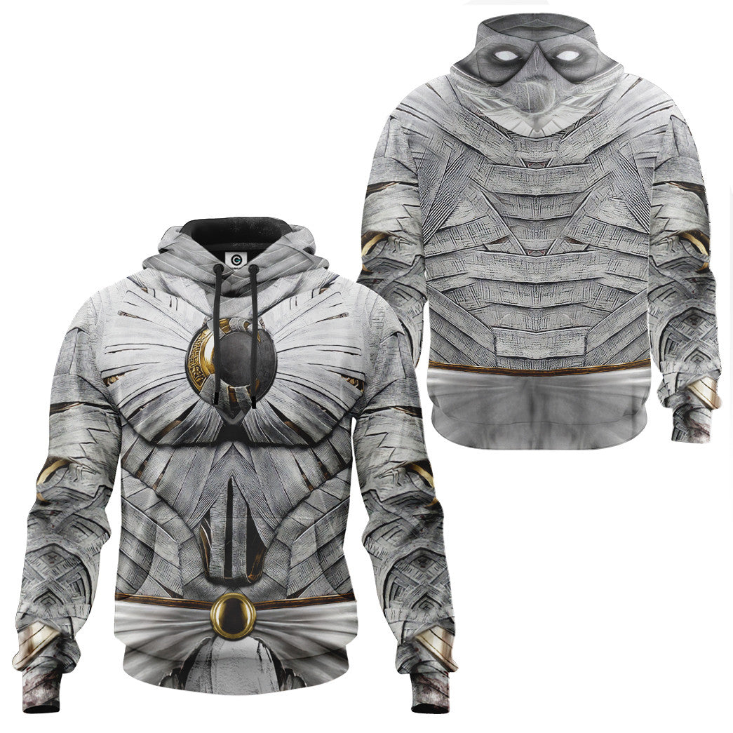 Gearhumans 3D Moon Knight White Cosplay Custom Tshirt Hoodie Apparel