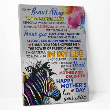 Gearhumans 3D Thanks For Loving Me Colorful Style Gift For Stepmom Custom Canvas