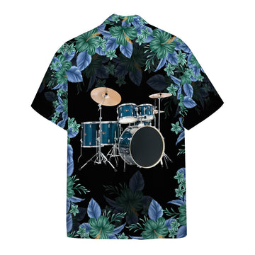 Gearhumans 3D Drum Tropical Custom Hawaiian Shirt