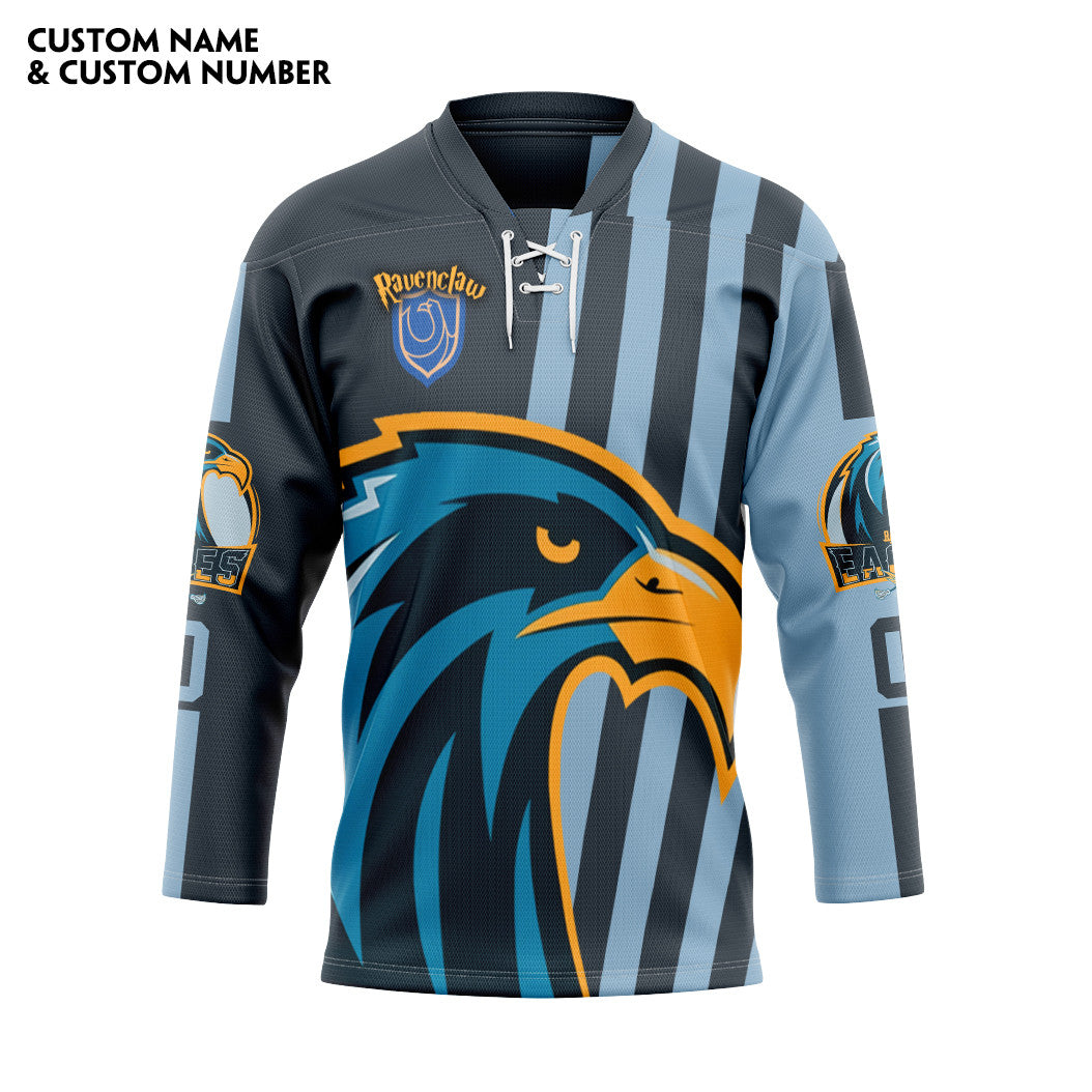 Gearhumans 3D H.P Ravenclaw Eagles Quidditch Team Custom Name Custom Number Hockey Jersey