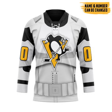 Gearhumans 3D S.W x Pittsburgh Penguins May The 4th Be With You Custom Name Custom Number Hockey Jersey