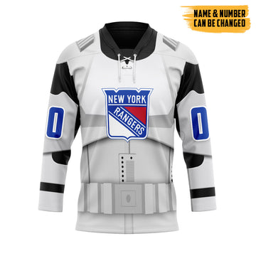 Gearhumans 3D S.W x New York Rangers May The 4th Be With You Custom Name Custom Number Hockey Jersey