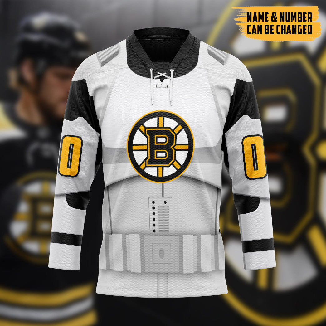 Gearhumans 3D Black Boston Bruins NHL Custom Name Custom Number Hockey