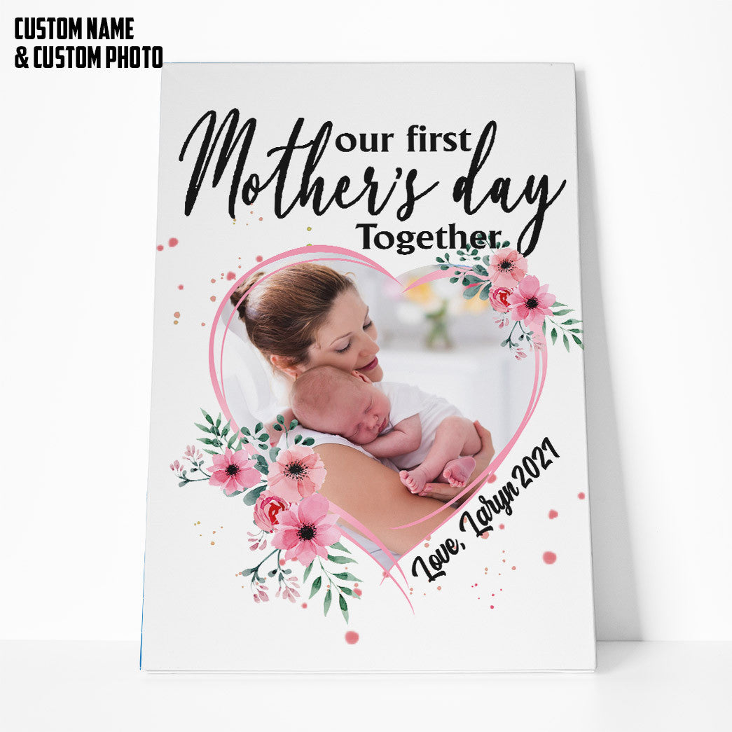 Gearhumans 3D Happy Mothers Day Custom Name Custom Photo Canvas