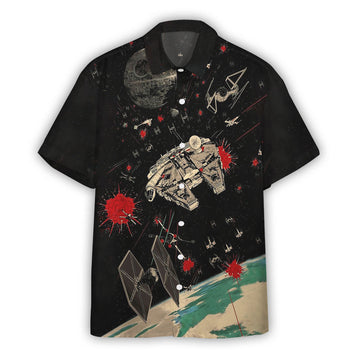 Gearhumans 3D S.W Spaceships Custom Short Sleeves Shirt
