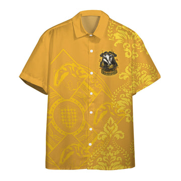 Gearhumans 3D H.P Hufflepuff Summer Vibe Custom Hawaiian Shirt