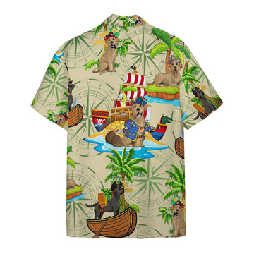 Gearhumans 3D Labrador Pirate x Hawaii Custom Hawaiian Shirt