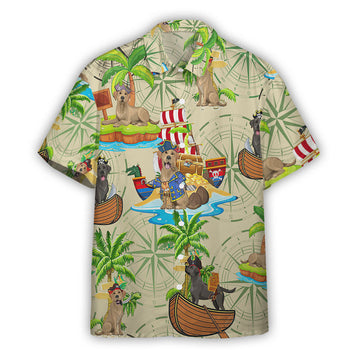 Gearhumans 3D Labrador Pirate x Hawaii Custom Hawaiian Shirt