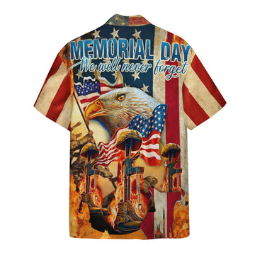 Gearhumans 3D Memorial Day We Will Never Forget Veteran Custom Hawaiian Shirt
