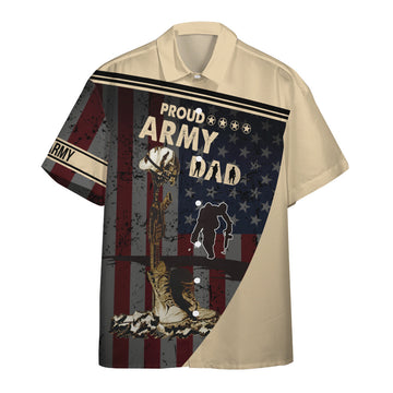 Gearhumans 3D Proud Army Dad Veteran Fathers Day Custom Hawaiian Shirt