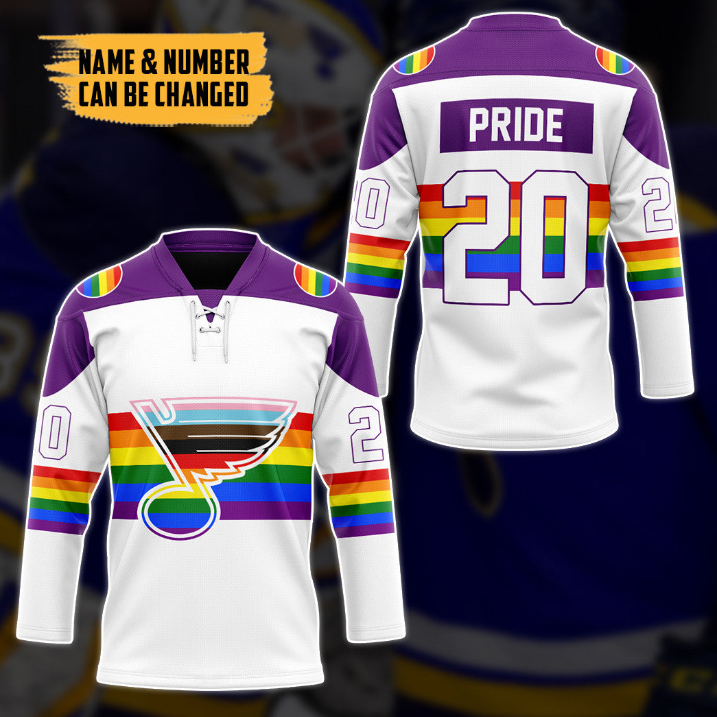 Gearhumans 3D Pride Month St. Louis Blues Custom Name Custom Number Ho