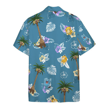 Gearhumans 3D Tropical Alolan Exeggutor PKM x Hawaii Custom Hawaiian Shirt