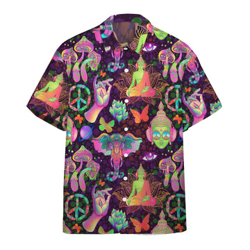 Gearhumans 3D Hippie Custom Hawaii Shirt
