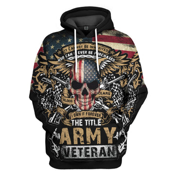 Gearhumans 3D The Title Army Veteran Custom Hoodie Tshirt Apparel