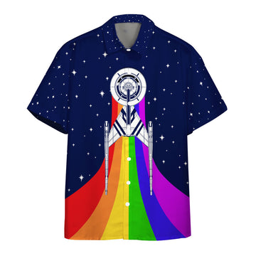 Gearhumans 3D S.T Pride Rainbow Emblem Custom Hawaiian Shirt