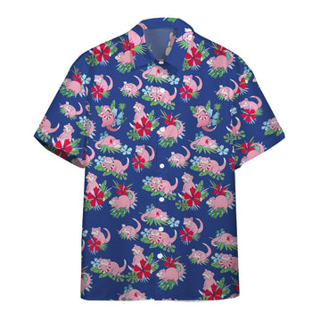Gearhumans 3D Tropical Slowpoke PKM x Hawaii Custom Hawaiian Shirt